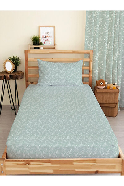 Evmila Set de cearșafuri elastice cu model floral unic albastru