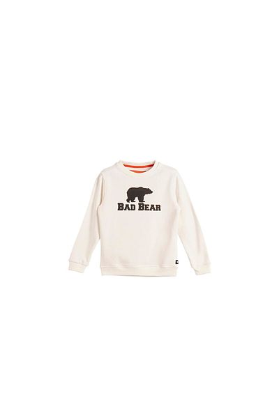 Bad Bear Logo Crewneck Jr Kids White Sweatshirt 23.06.12.001-C04