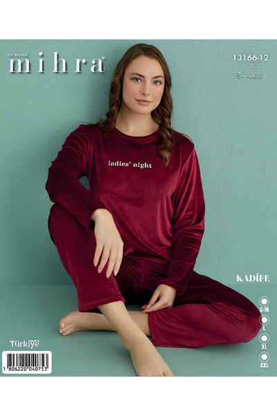 Mihra MİHRA Kadın Wel Soft Kadife Pijama Takımı