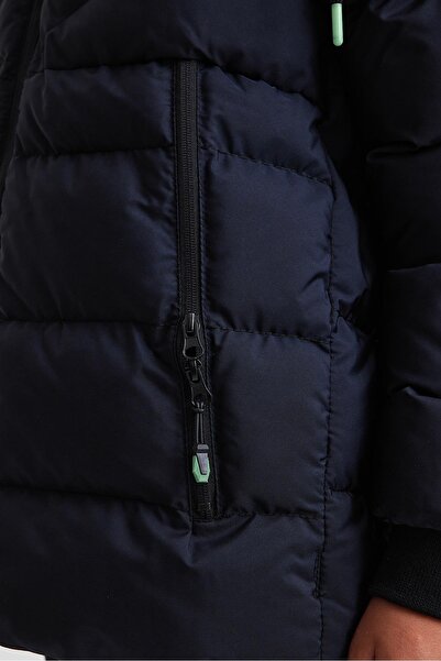 SİVAİST Jachetă și haină lavabilă pentru băiat, albastru bleumarin, rezistentă la apă și vânt, cu blană groasă în interior