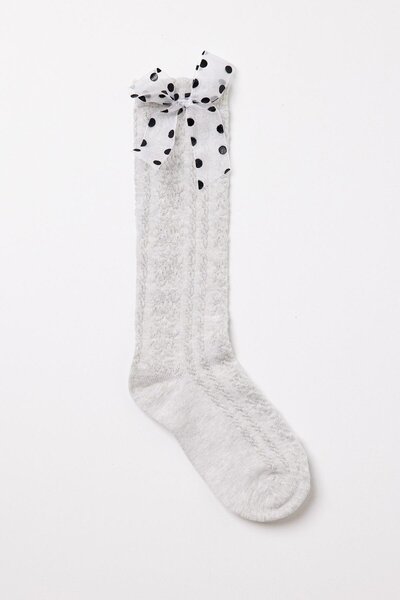 Katia&Bony Чорапи до коленете за момиче от жакард, сив меланж