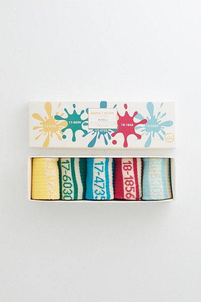 Katia&Bony Pantone Colorful 5-Piece Baby Socks Set - Boxed