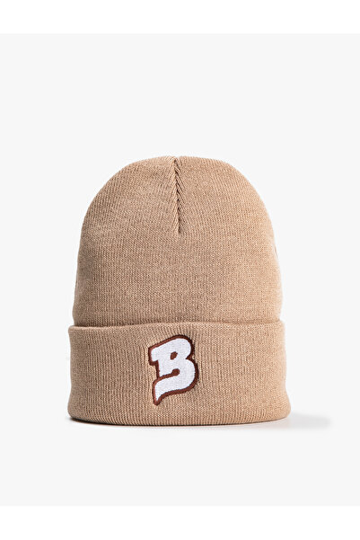 Koton Basic College Beret with Embroidered Fold Detail