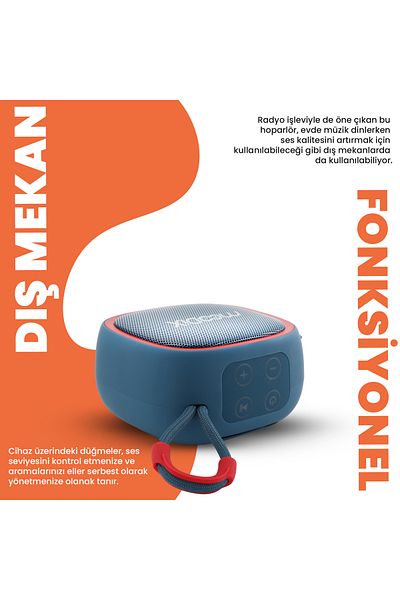 Moodix KI23KS659 Bluetooth-Lautsprecher, Blau, 5W