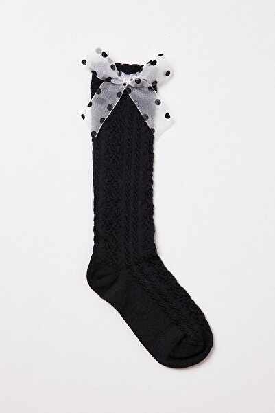 Katia&Bony Jacquard-Kniestrümpfe für Mädchen, Schwarz