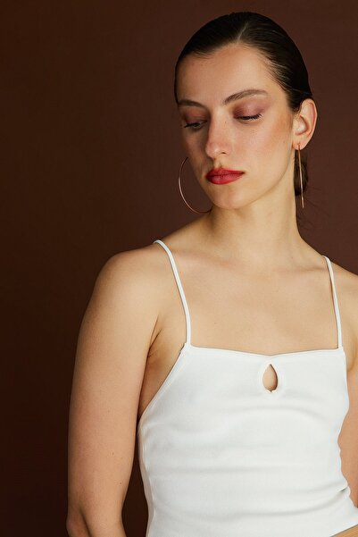 rue Екрю трикотажний кроп-топ - дизайн на бретельках