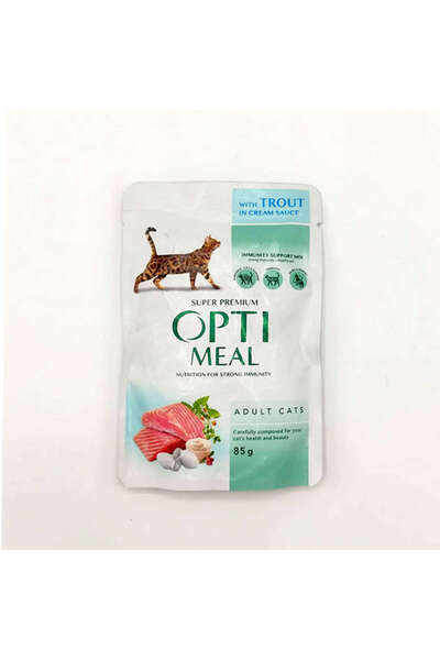 OptiMeal Alabalıklı Krema Soslu Yaş Kedı Maması.85 gr Dpmah