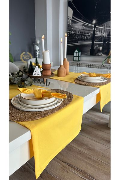 Decamor home عداء قصير من القطن مقاوم للبقع باللون الأصفر