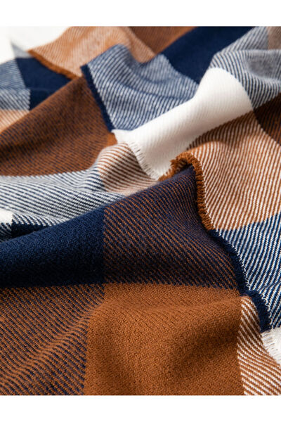 Koton Plaid Patterned Scarf with Tassel Detail