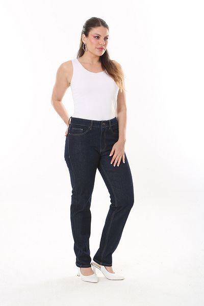 Şans Γυναικείο τζιν σε μεγάλο μέγεθος Navy Blue 5 Pocket 65N37748