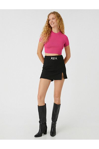 Koton Crop Tricotaj Pulover mânecă scurtă