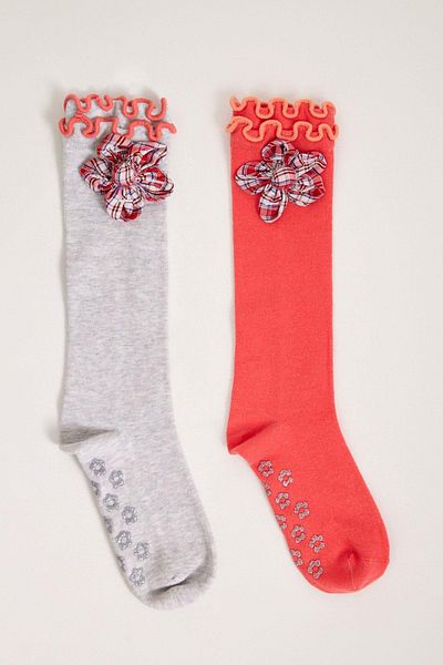 Katia&Bony Pack of 2 Flowers Girl's Knee Socks