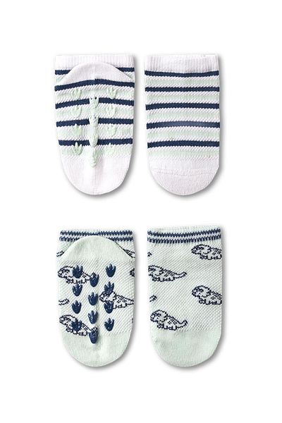 Katia&Bony Baby Dinosaur Printed 2-Piece Booties Socks with Claw Detail on Sole
