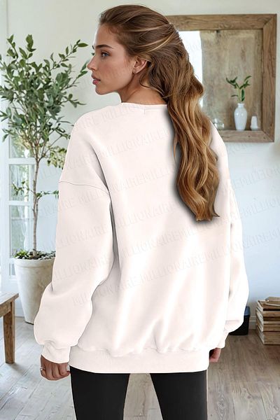 Millionaire Dámská Ecru Off-White Třešně s potiskem 0 Zero Collar Oversize Volný Volný střih Fleecová mikina
