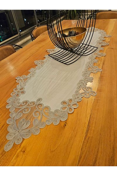 Çeyiz Dantelim Angles French Lace Gray Runner