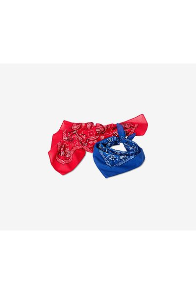 Tchibo Girls 2 Piece Bandana, Red and Blue