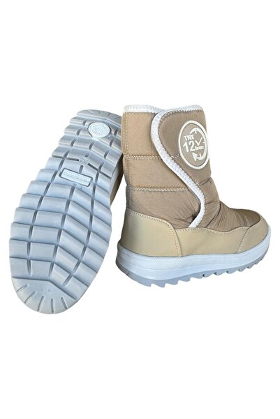 Liger Orthopedic and Durable Children's Snow Boots - Waterproof, Velcro Beige-White