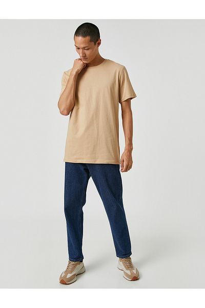 Koton Βασικό T-Shirt Slim Fit Crew Neck Βαμβακερό κοντό μανίκι