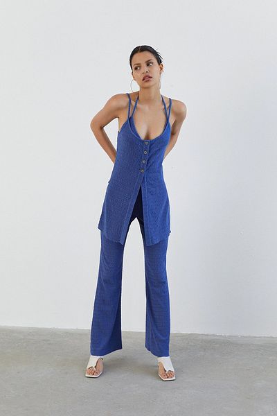 Rue Studio Μπλούζα με πλεκτό πλεκτό Navy Blue