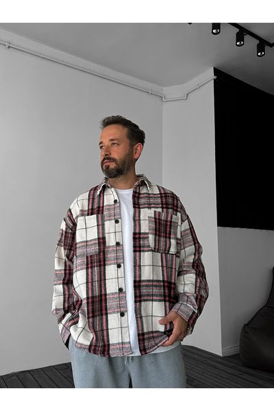 BYBASICMAN Red Plaid Lumberjack Shirt C-5170