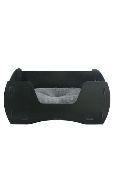 Evene Large Cat Bed Decorative Wooden Durable Black Color Model 6
