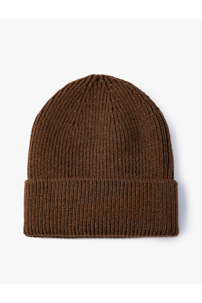 Koton Basic Knitted Beret with Folding Detail