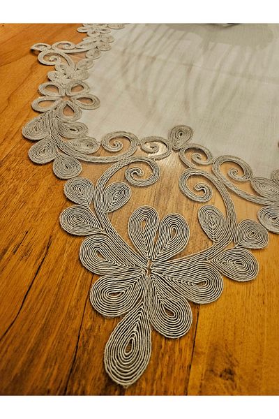 Çeyiz Dantelim Angles French Lace Gray Runner