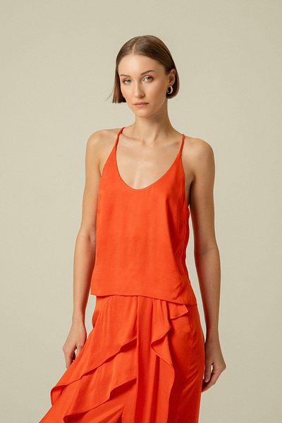 rue. Coral Colored Thin Strap Bustier