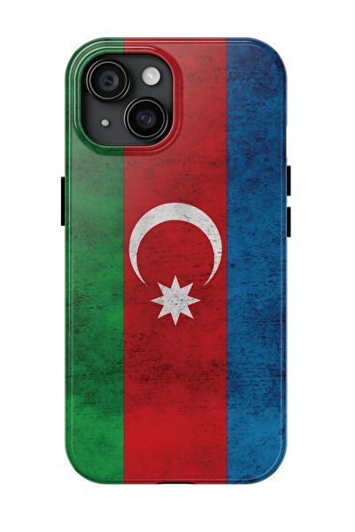 izzytech حافظة هاتف iPhone 16 PRO MAX بعلم أذربيجاني – تصميم وطني، طراز شخصي