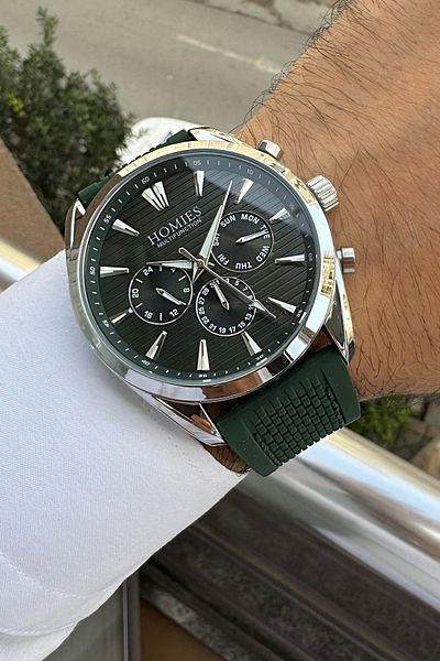Homies Green Silicone Men's Wristwatch - Waterproof with Working Bracelet Gift