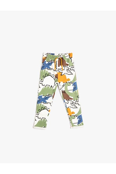 Koton Dinosaurier-Jogginghose mit Tasche zum Binden an der Taille