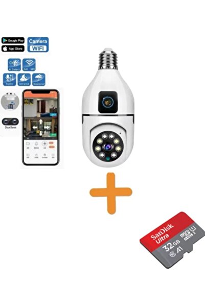 qasul Çift Lens Ampul Wifi Kamera Gece Görüş Iki Yönlü Ses Aı Insan Algılama ...