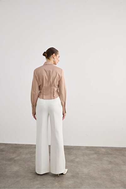 rue Pleat Detailed Mink Shirt