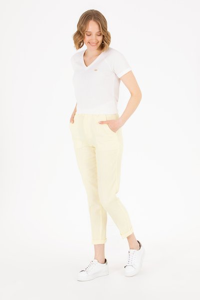 U.S. Polo Assn. Women's Neon Yellow Carrot Fit Pants 50263202-Vr168