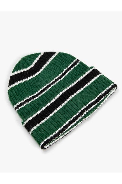 Koton Knitted Beret with Multicolored Stripe Pattern