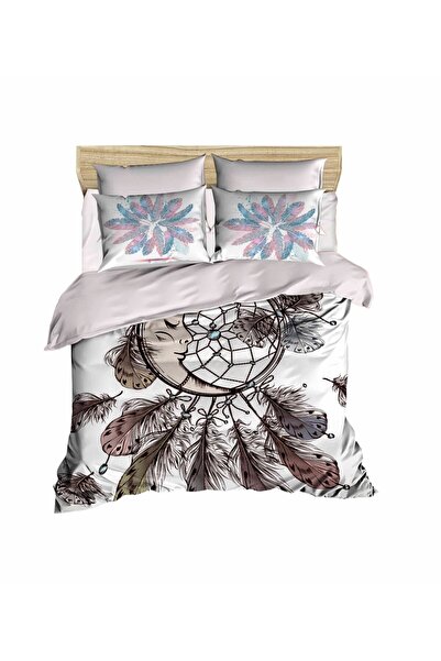 Generic Brand Dream Catcher Human Face Moon 3D Digital Double Duvet Cover Set