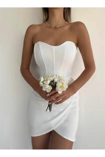 Angel Mia Rochie Emery fără bretele albă