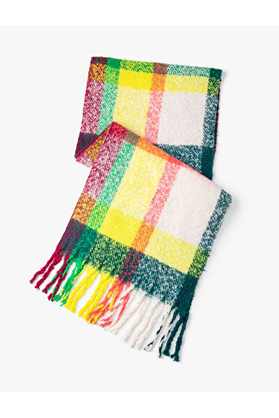 Koton Многоцветен шал с меки текстурирани пискюли