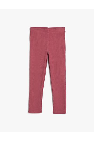 Koton Basic Leggings Ribbed Elastic Waist Cotton Blend