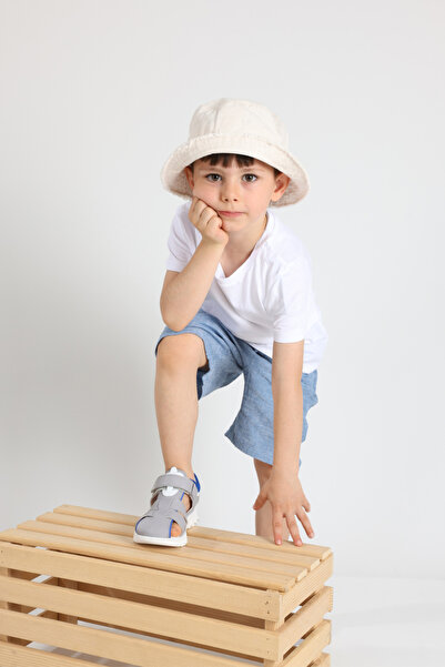 kids A more Mounie Velcro Mesh Detailed Pu Leather Boys' Sandals