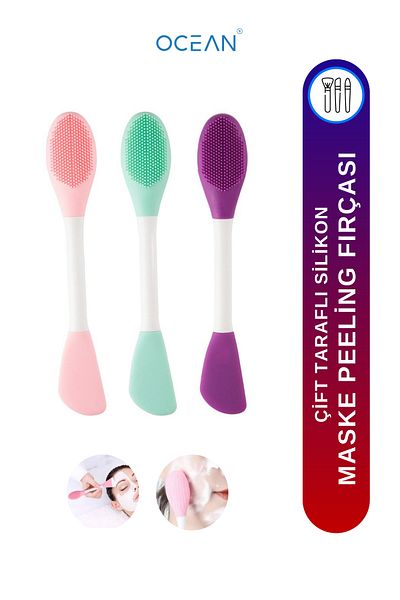 Ocean Double Sided Silicone Face Mask - Application and Peeling Brush