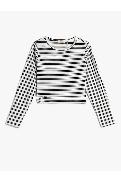 Koton Blouse Long Sleeve Crew Neck Camisole with Window Detail