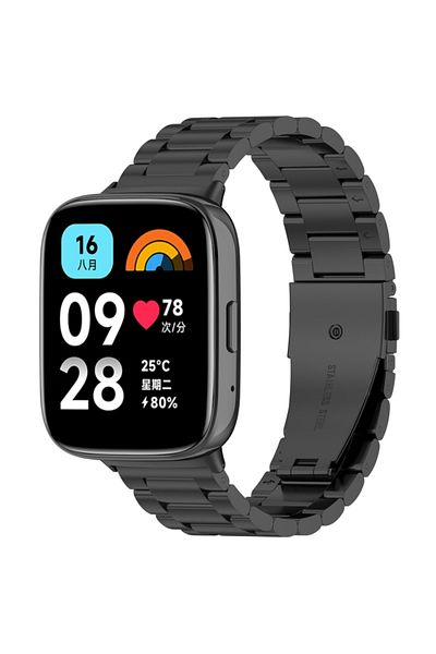 Fibaks حزام معدني متوافق مع ساعة Xiaomi Redmi Watch 3 Active من الفولاذ المقاوم للصدأ