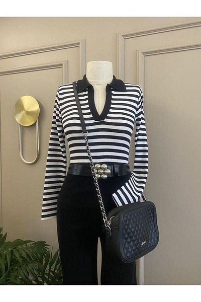 Moda Zeyn New Season Γυναικεία μπλούζα με γιακά πόλο καμιζόλ