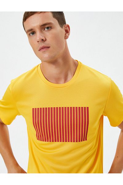 Koton Αθλητικό T-Shirt με στάμπα με λαιμόκοψη κοντό μανίκι