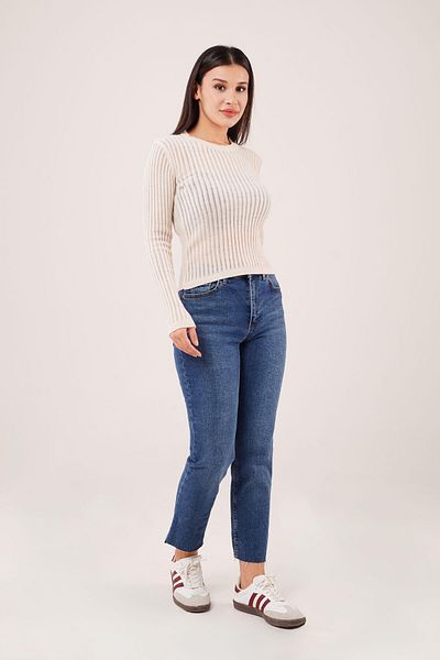 Hipo Trend Transparent Model Long Sleeve Stone Blouse