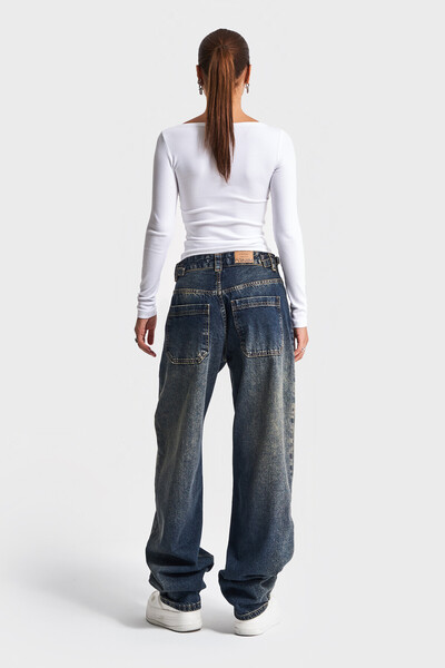 it's basic Női T.Kot színű Lotus Baggy Fit farmer övvel, részletekkel