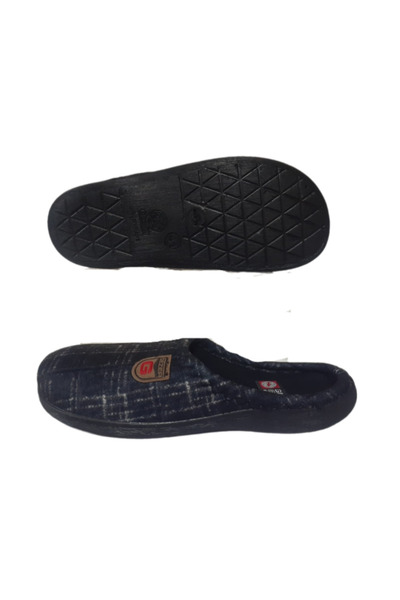 GEZER Erkek Siyah-Beyaz Desenli Ortopedik Taban Ev İçi Günlük Terlik Gezrr98-1023