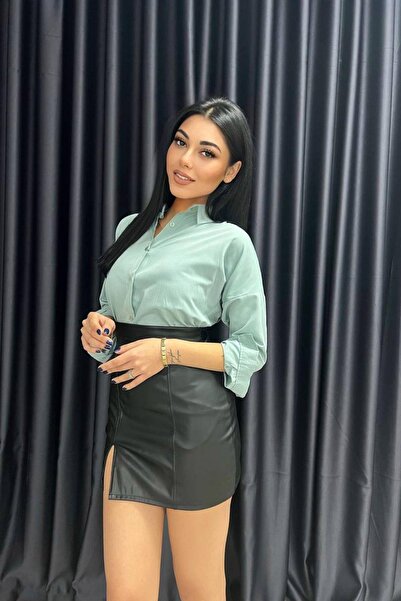 Mossta Oversize Cuffed Shirt Mint