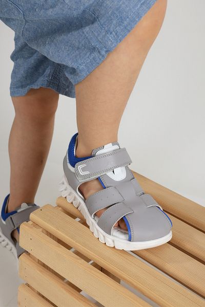 kids A more Mounie Velcro Mesh Detailed Pu Leather Boys' Sandals